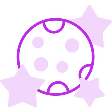 Yıldız simgesine sahip gezegen, vektör çizimi basit tasarım