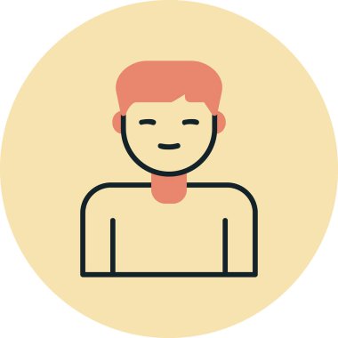  Erkek kullanıcı. Web simgesi basit illüstrasyon