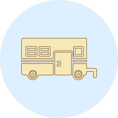 Camper van simge vektör çizim