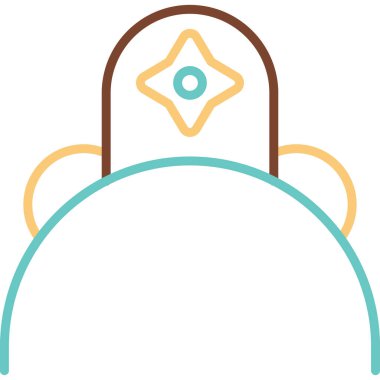 Saç bandı web simgesi, vektör illüstrasyonu