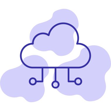 bulut hesaplama ağ simgesi, vektör illüstrasyonu 