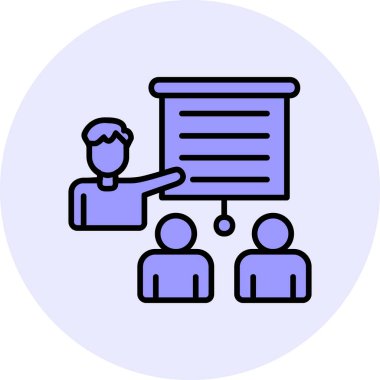 izleyici sunum simgesi vektör illüstrasyonu