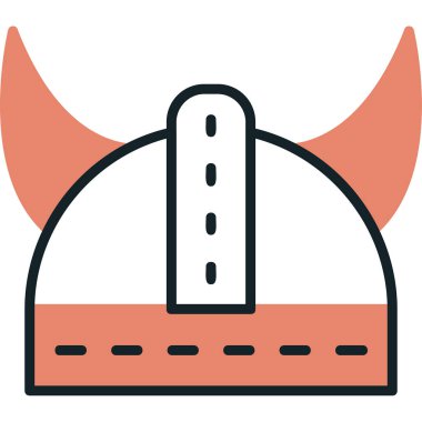 Viking Miğfer simgesi, vektör illüstrasyonu basit tasarım