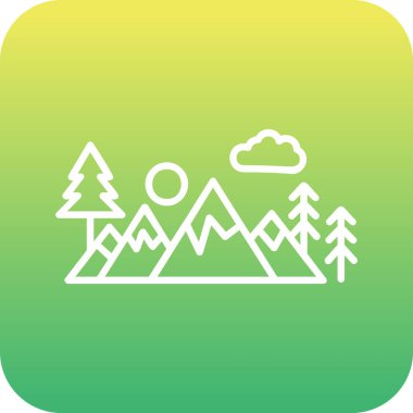 Bir dağ manzarasının vektör çizimi 