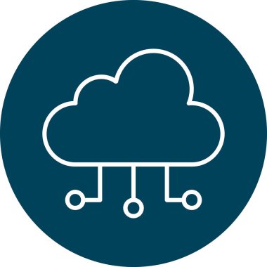 bulut hesaplama ağ simgesi, vektör illüstrasyonu 