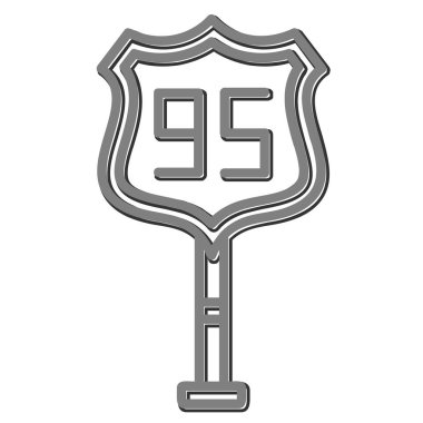 95. Yol simgesinin vektör illüstrasyonu       