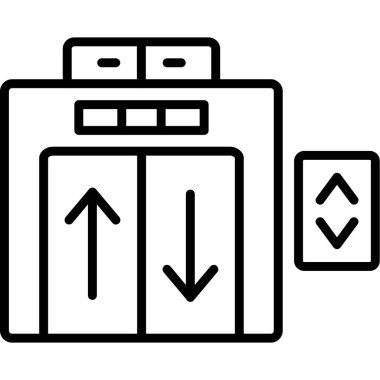 Asansör web simgesinin vektör illüstrasyonu