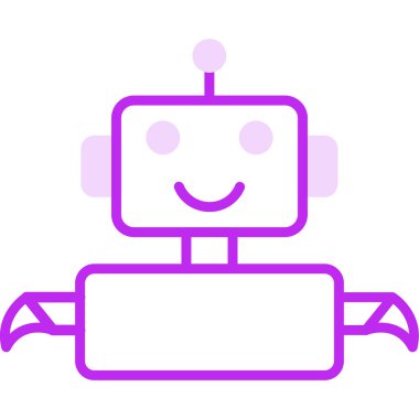 robot düz simgesi, vektör illüstrasyonu 