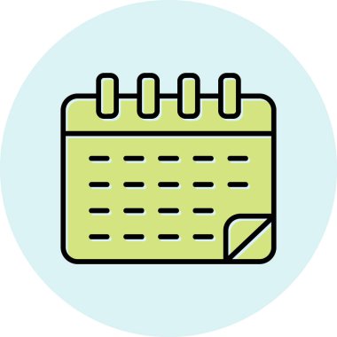 Takvim simgesi, vektör illüstrasyonu basit tasarım