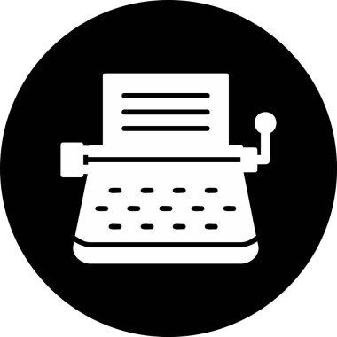 Daktilo. Web simgesi basit illüstrasyon 