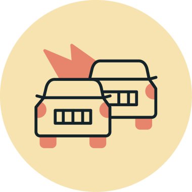 Araba kaza web simgesi, vektör çizim