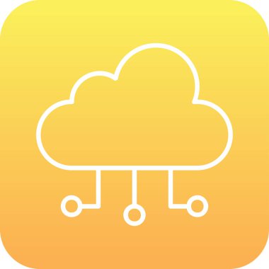 bulut hesaplama ağ simgesi, vektör illüstrasyonu 