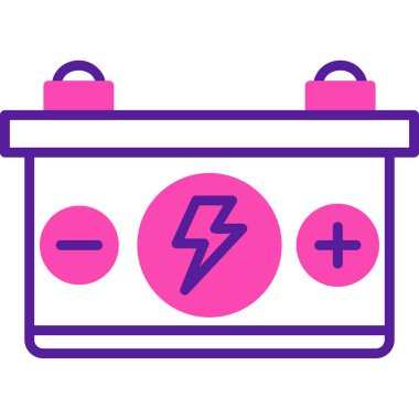 Araba pil simgesi, vektör çizim 