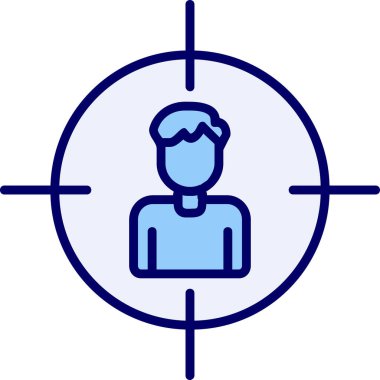 İnsan hedef simgesi, vektör illüstrasyonu basit tasarım