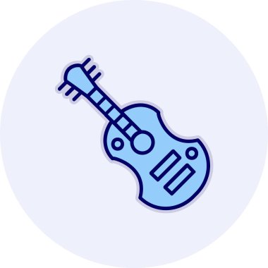 Gitar web simgesi, vektör çizim 