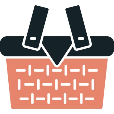 piknik sepeti simge vektör çizim