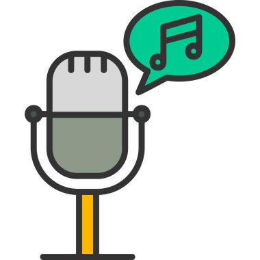 mikrofon web simgesi, vektör çizim 