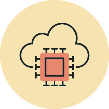 Yapay Zeka simgesi, vektör illüstrasyonu 