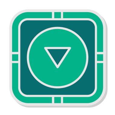 Aşağı Düğme simgesi vektör illüstrasyonu