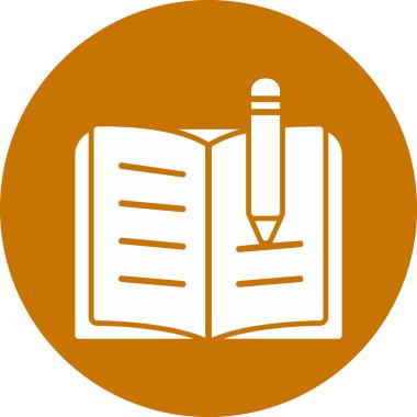 kitap ve kalem ikonu vektör illüstrasyonu