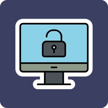 Güvenli olmayan bilgisayar vektör simgesi modern basit illüstrasyon