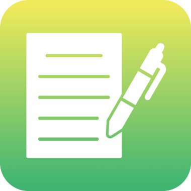 belge ve kalem simgesi düz tasarım