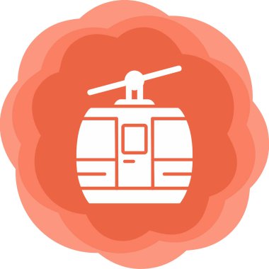 Kablo araba simgesi, vektör illüstrasyonu 