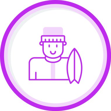 Sörfçü. Web simgesi basit illüstrasyon