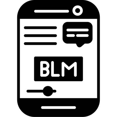 Akıllı telefon simgesinde BLM 'nin vektör modern illüstrasyonuName