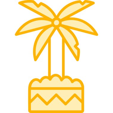 Palmiye ağacı simgesi. vektör illüstrasyonu 