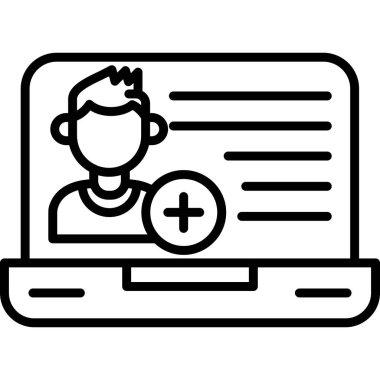 Arkadaş isteği ikon vektör illüstrasyonu