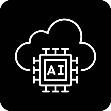 Yapay Zeka simgesi, vektör illüstrasyonu 