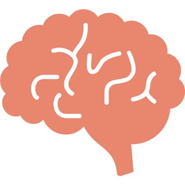 Beyin. Web simgesi basit illüstrasyon 