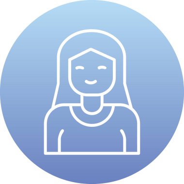 kız ana hatları ikon vektör illüstrasyonu 