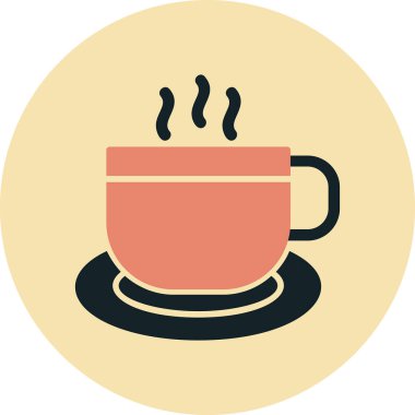 Kahve. Web simgesi basit illüstrasyon 