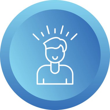 Kendine güvenen adam. Web simgesi basit illüstrasyon