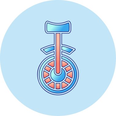 Tek tekerlekli bisiklet. Web simgesi basit illüstrasyon