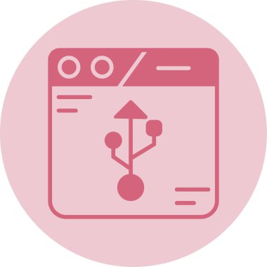 usb merkez simgesi, vektör illüstrasyonu basit tasarım