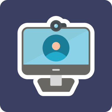 Video Arama simgesi, düz tasarım