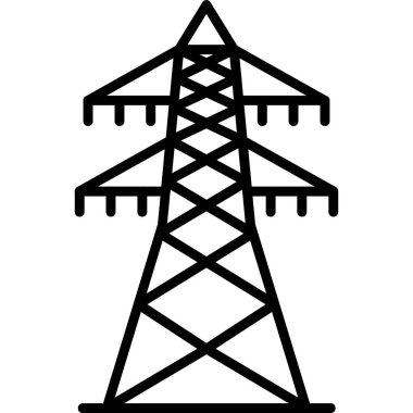 elektrik kulesi simgesi, vektör illüstrasyonu
