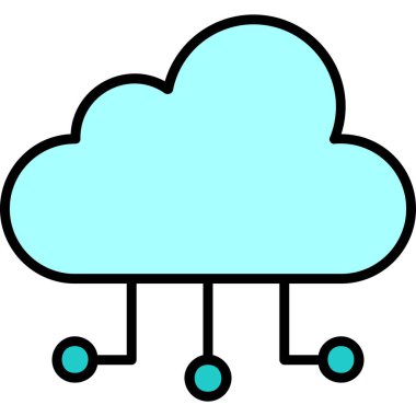 bulut hesaplama ağ simgesi, vektör illüstrasyonu 