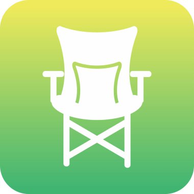 Kamp Sandalyesi Web simgesi, vektör illüstrasyonu