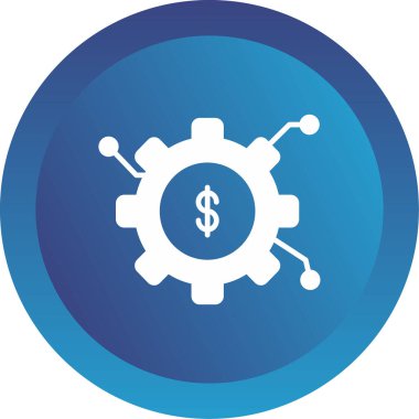 Varlık Yönetimi simgesi. Çarklı dolar sembolü, vektör illüstrasyonu 