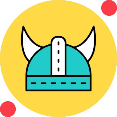 Viking Miğfer simgesi, vektör illüstrasyonu basit tasarım