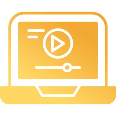 Video oynatıcı ikon vektör illüstrasyonu 