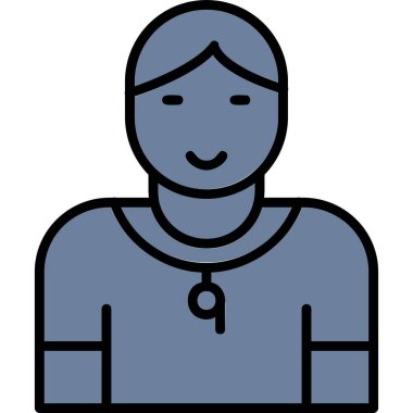 Jimnastik eğitmeni web simgesi, vektör illüstrasyonu