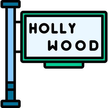 Hollywood simgesi web simgesi, vektör illüstrasyonu