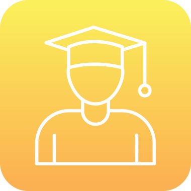 Öğrenci. Web simgesi basit illüstrasyon 