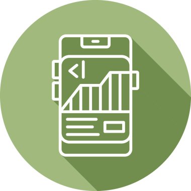 Ekranda hisse senedi olan cep telefonu, web illüstrasyonu