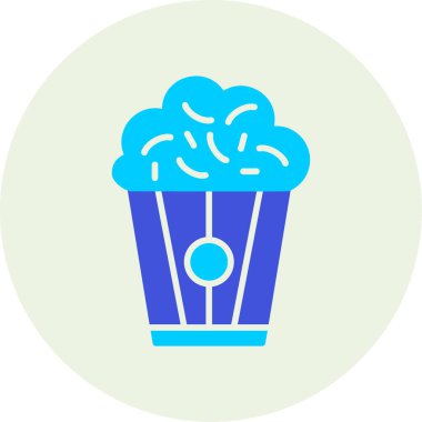 Patlamış mısır. Web simgesi basit illüstrasyon                                  